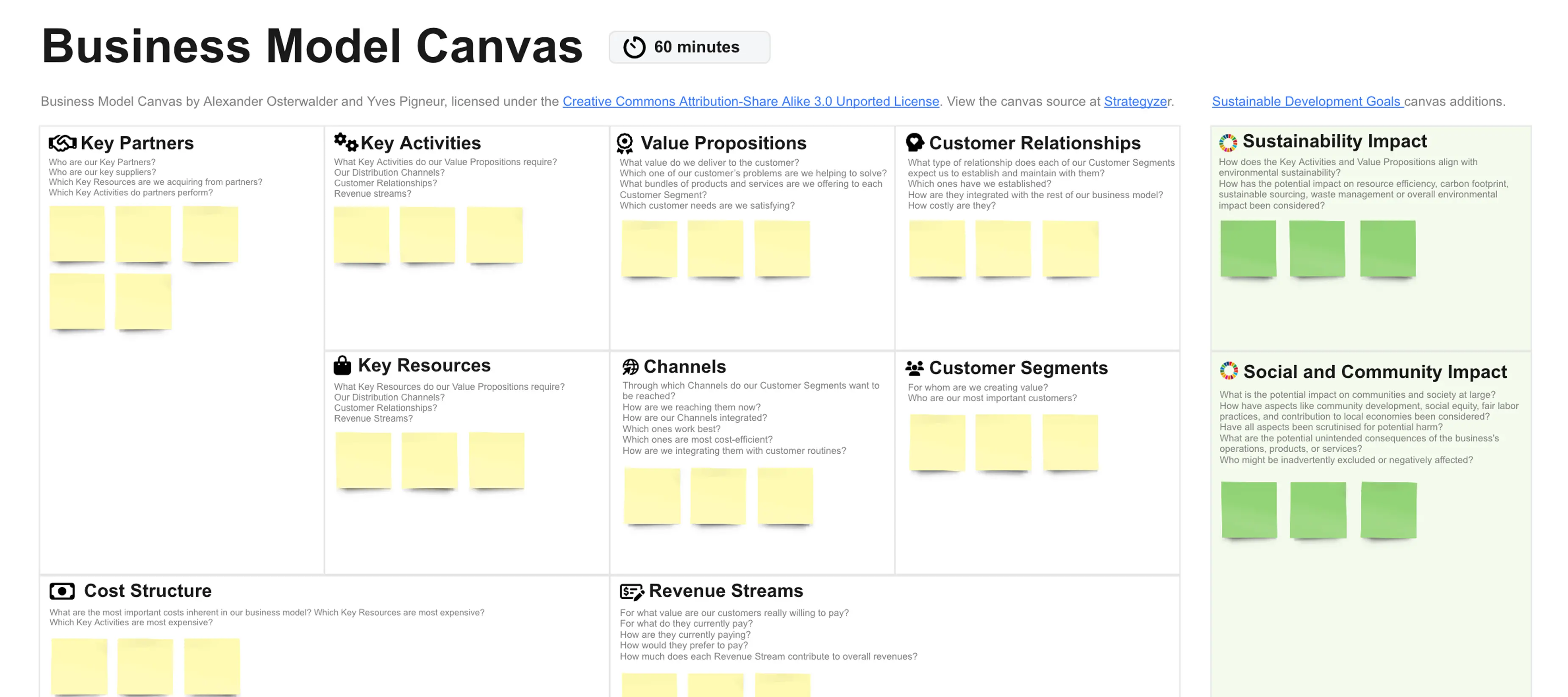 Template cover of Business Model Canvas Template (with SDG's)