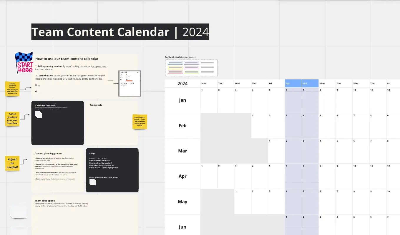 Template cover of 2024 Content Calendar