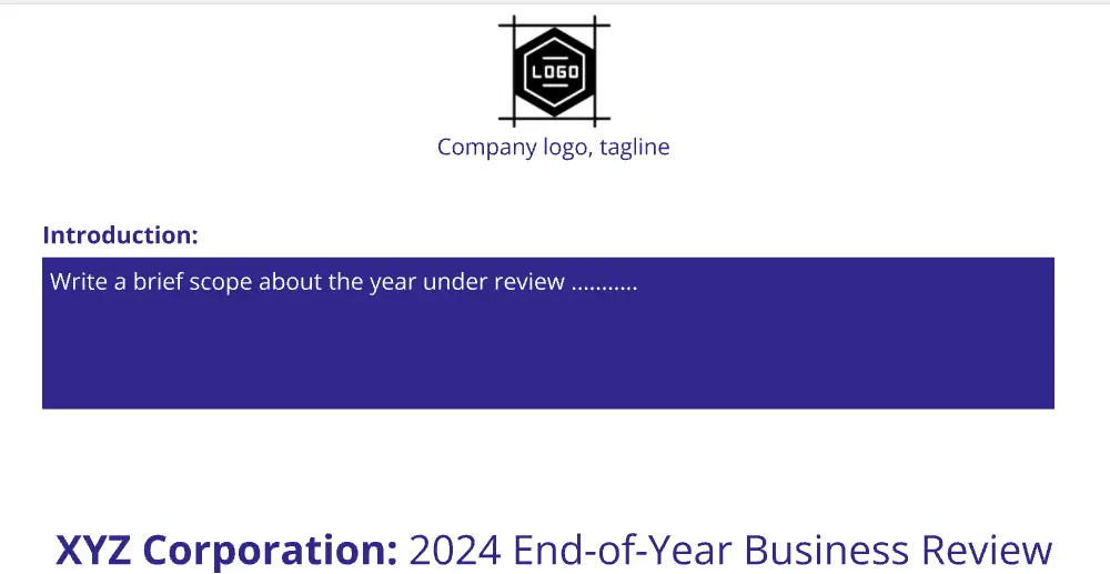 Template cover of End of Year Review Template