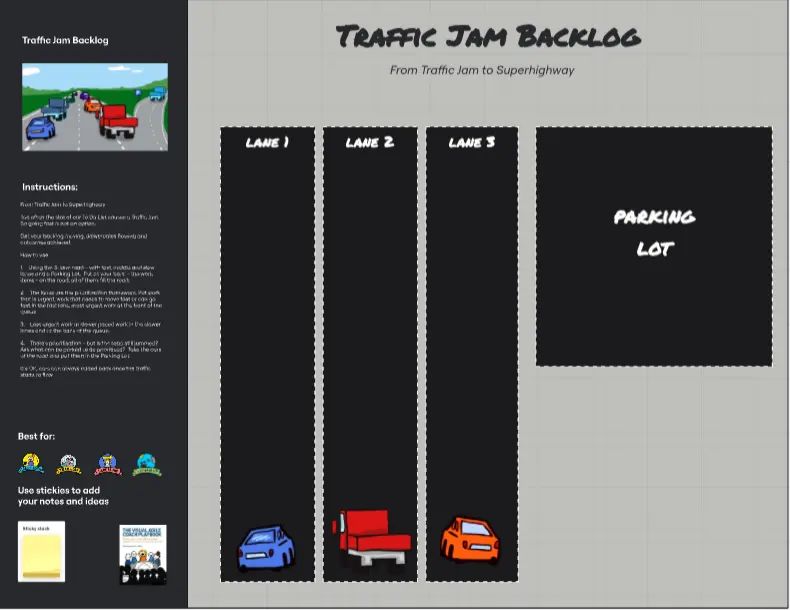 Template cover of The Visual Agile Coach Playbook - From Traffic Jam to Superhighway