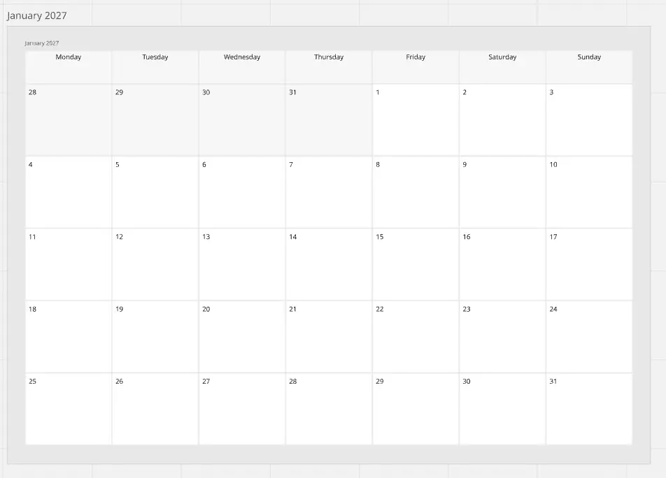 Calendar 2027