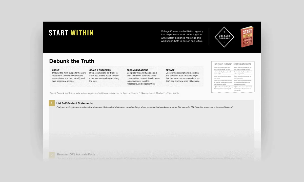 Template cover of Start Within: Debunk the Truth