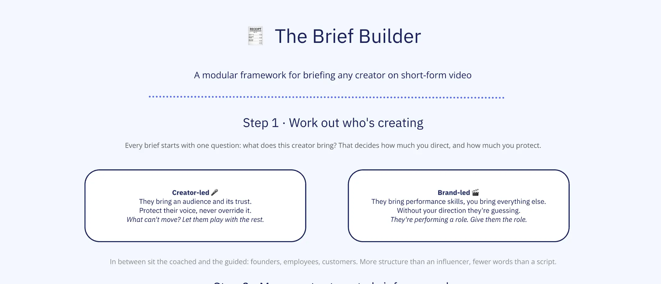 The Content Creator Brief Builder