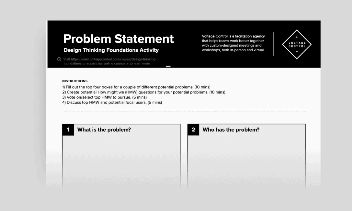 Template cover of Design Thinking: Problem Statement