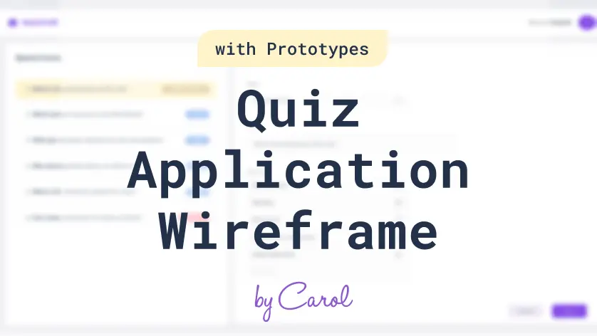 Wireframe de aplicación de cuestionario