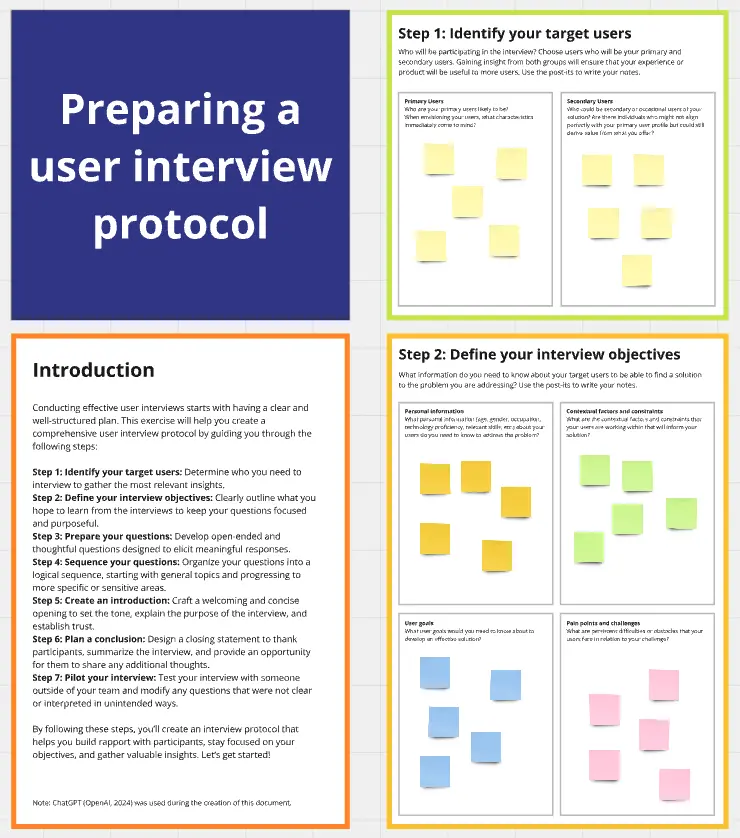 Template cover of Preparing a User Interview Protocol