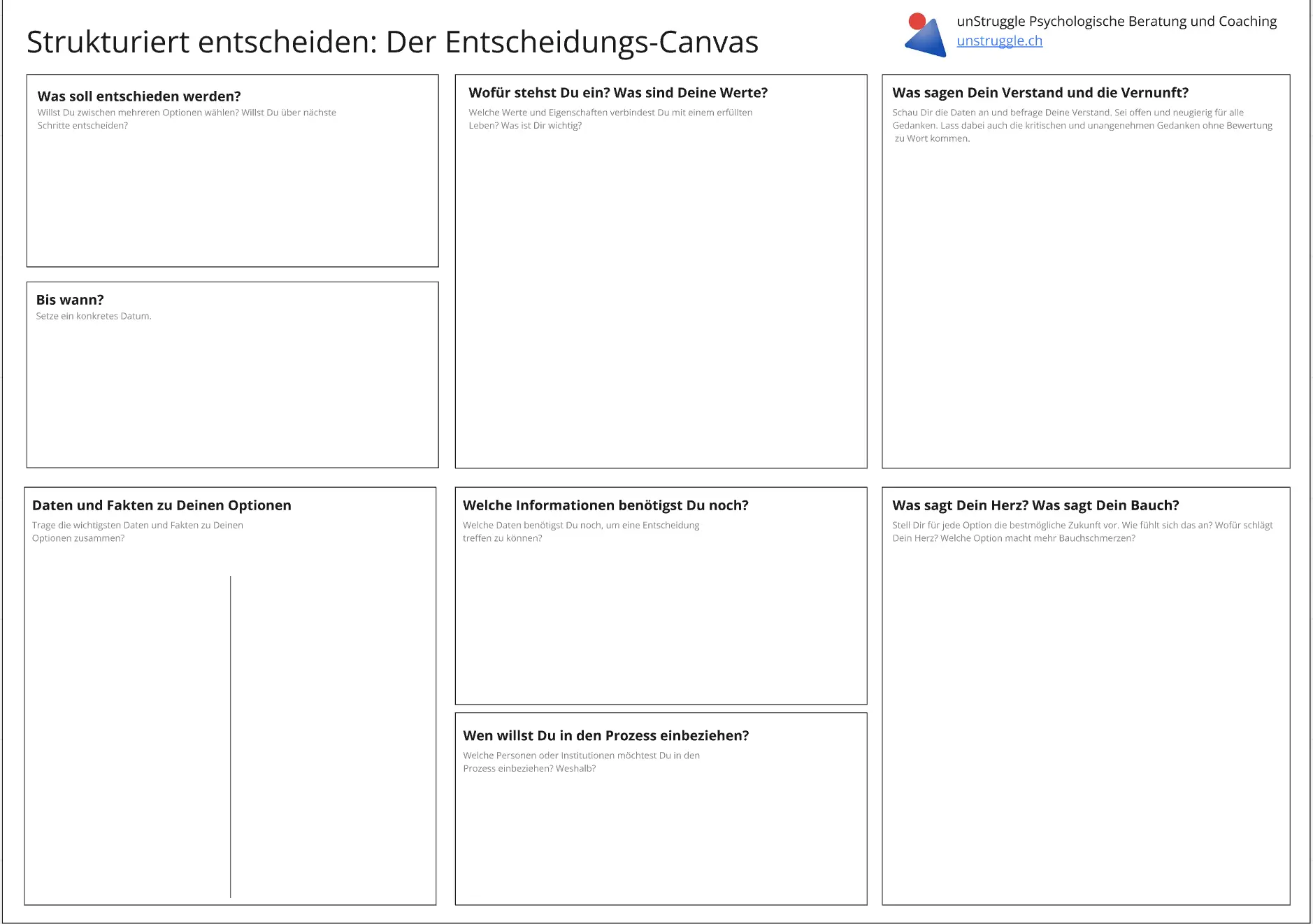 Template cover of Entscheidungs-Canvas