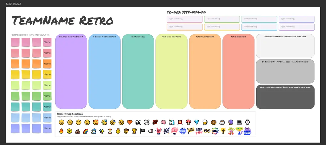 Template cover of Rainbow Kanban-like Retro