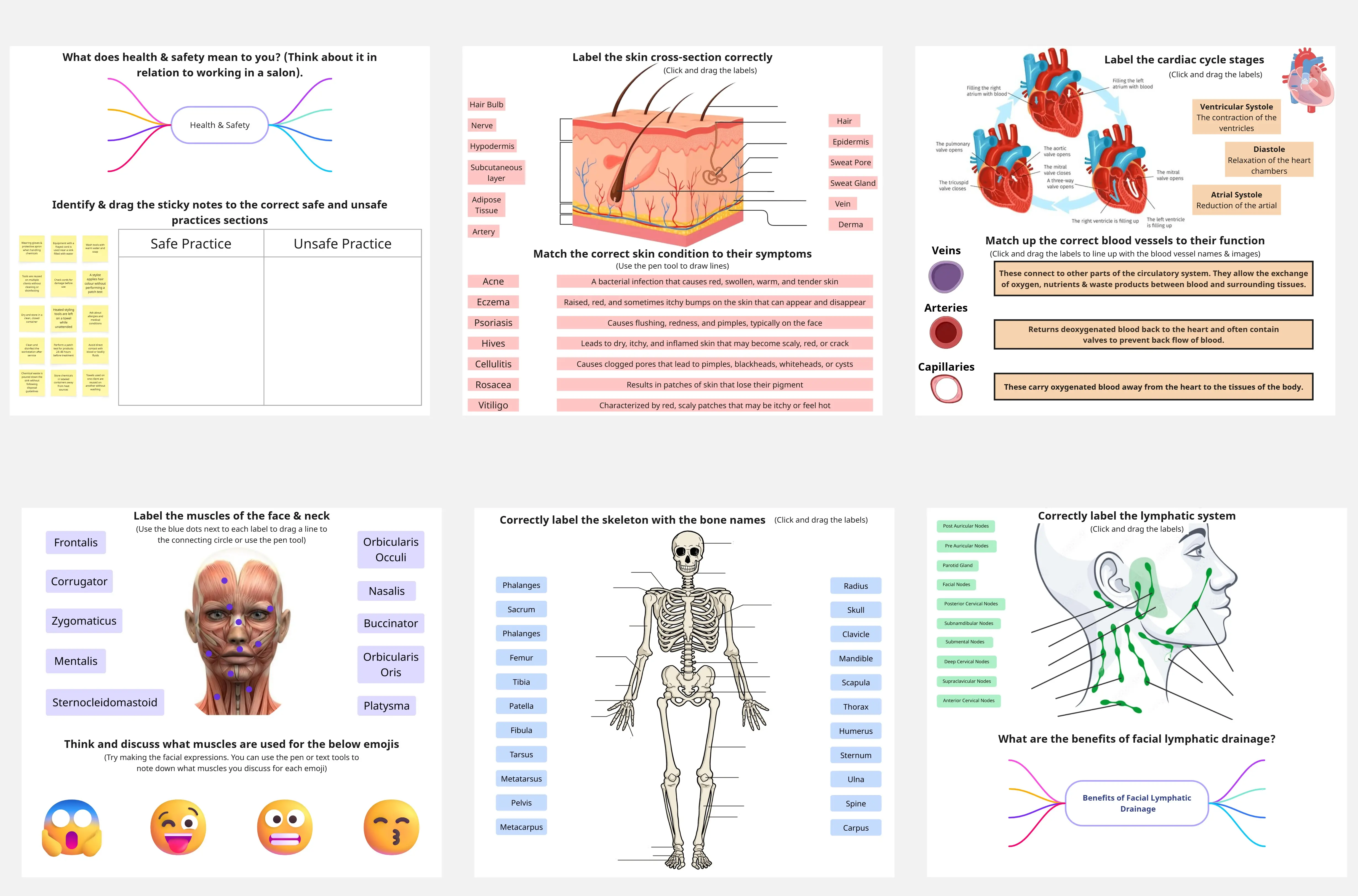 Tableau d’activités pour le cours d’esthétique
