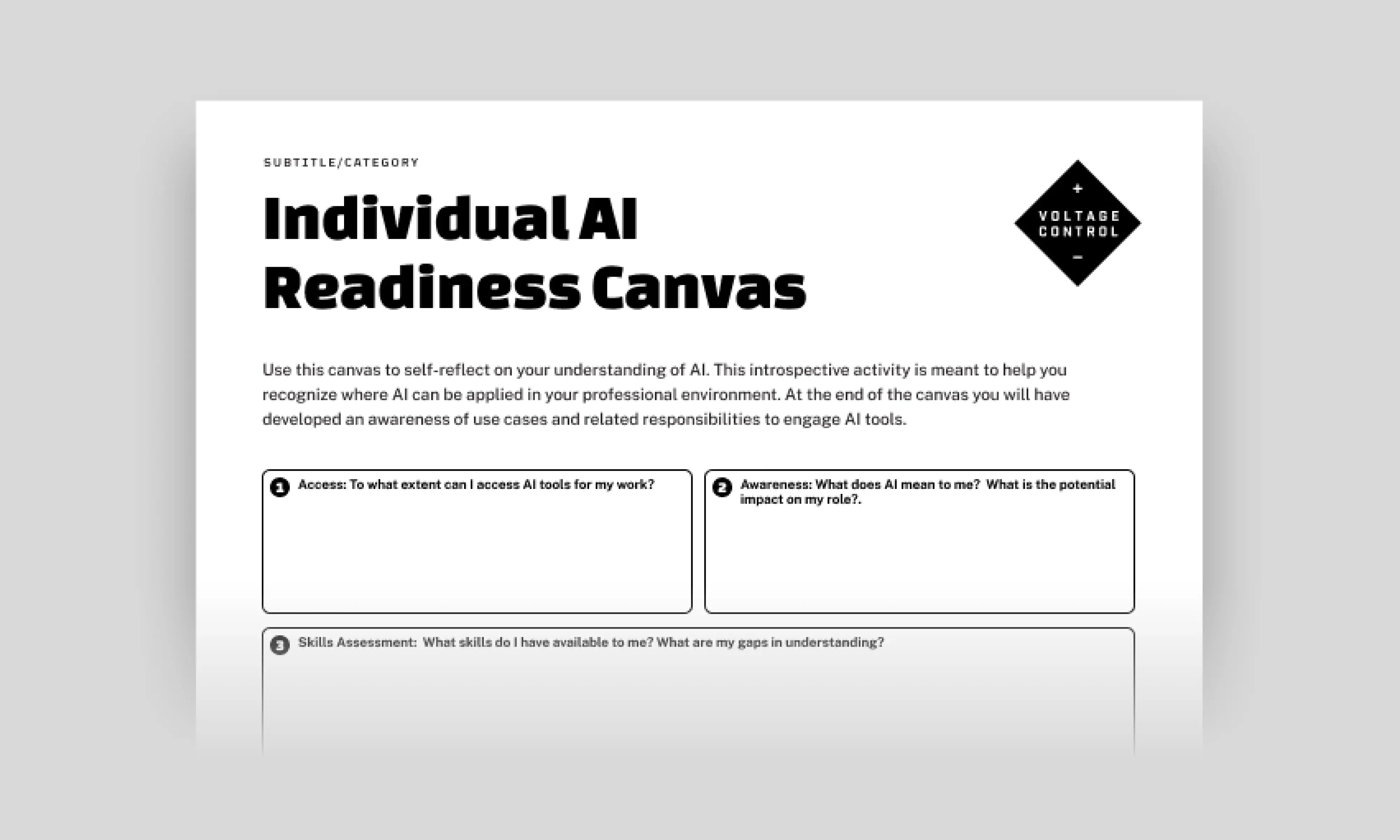 Template cover of AI Readiness Canvas: Individual + Master