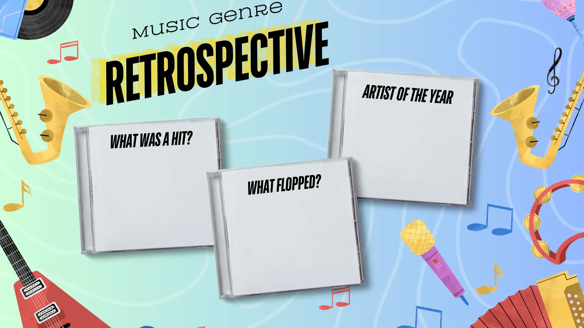 Template cover of Music Genre Retrospective + Ice Breaker