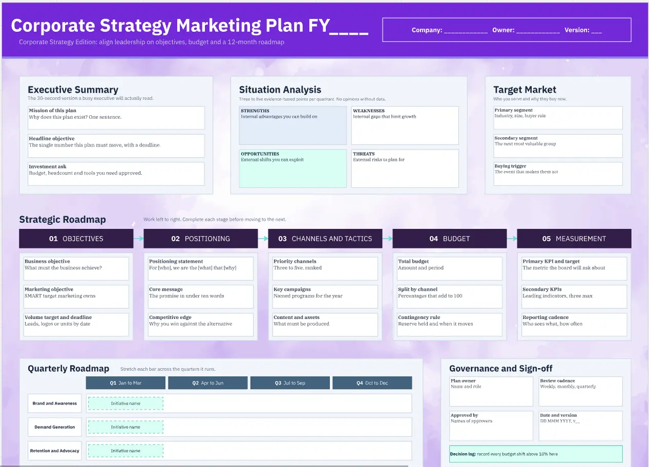 Corporate Strategy Marketing Plan