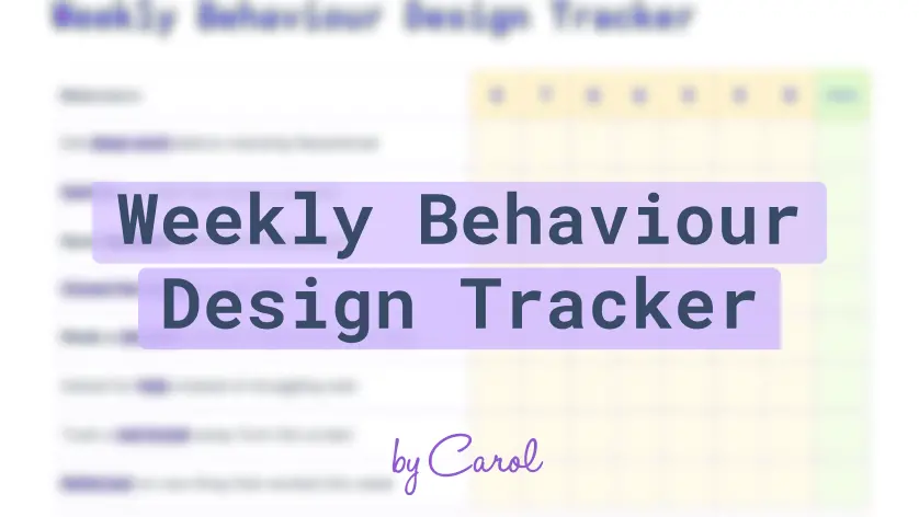 Weekly Behaviour Design Tracker