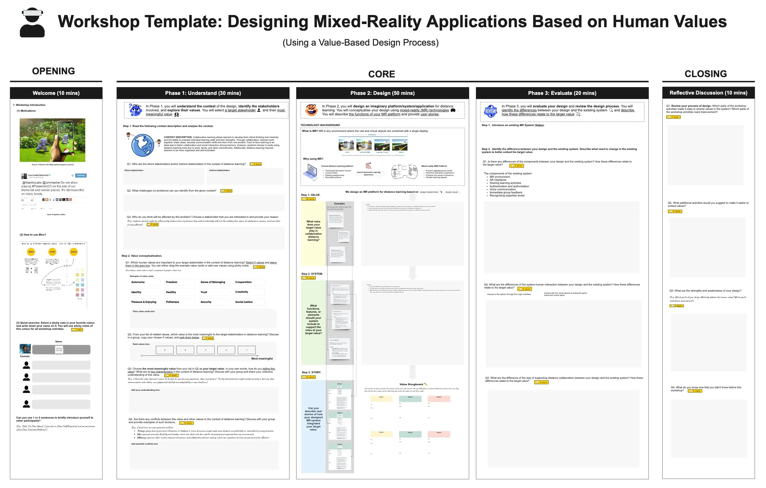 Value-based Design Workshop Template 