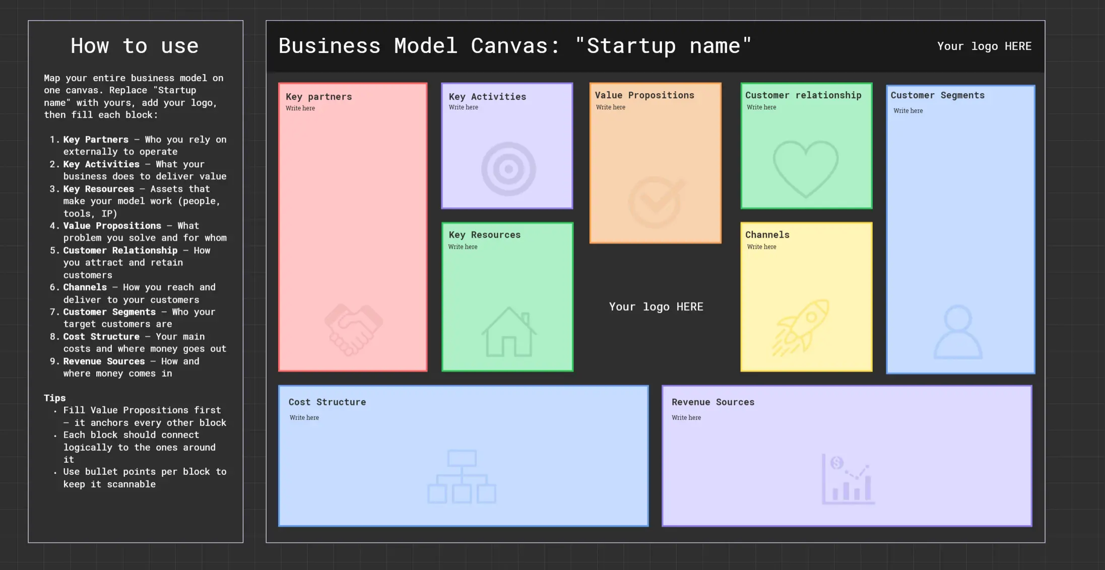 Colorful Business Model Canvas