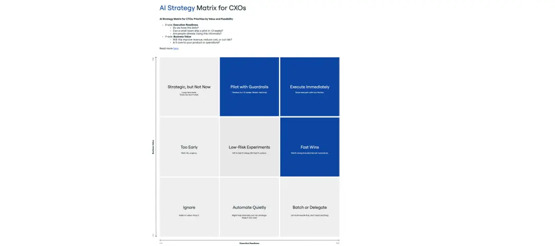 Template cover of AI Strategy Matrix for CXOs
